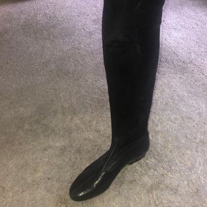 Robert Clergerie Black Leather over the knee boots
